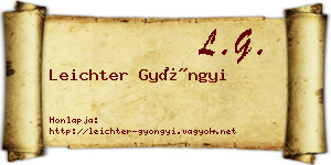 Leichter Gyöngyi névjegykártya